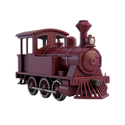 Vintage-Dampflokomotive 3D-Icon - Klassischer Zug