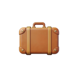 Vintage Suitcase Travel Icon | 3D Brown Luggage