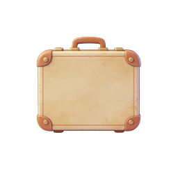 Vintage Suitcase 3D Icon for Travel & Business