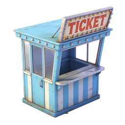Vintage Ticket Booth 3D Icon - Carnival & Cinema Design