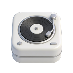 Vintage Turntable 3D Icon - Retro Record Player Design