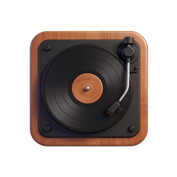 Vintage Turntable Vinyl Record Player Icon