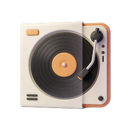 Vintage Turntable Record Player 3D Icon