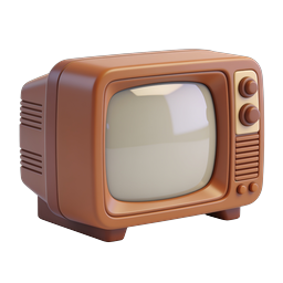 Vintage Retro TV Icon - Classic Television 3D