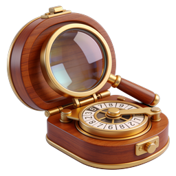 Vintage Wooden Roulette Magnifier Icon - Antique Treasure Tool