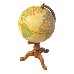 Vintage World Globe Icon - Classic Educational Symbol