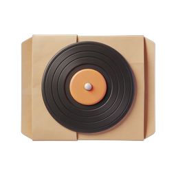 Vinyl Record Icon - 3D Music Player Audio Icon