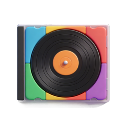 Colorful Vinyl Record Player Icon - 3D Music Icon