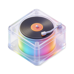 3D Isometric Vinyl Turntable Music Icon