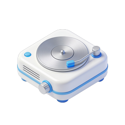Vinyl Turntable Record Player Icon - 3D Music Icon