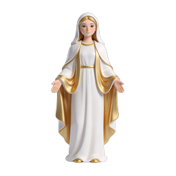 Virgin Mary Religious Icon - Elegant 3D Sacred Figure
