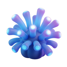3D Virus Microbe Icon | Blue Purple Gradient