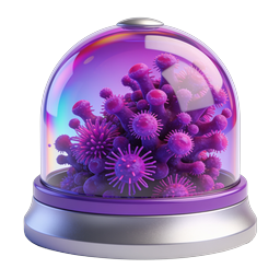 Virus Specimen Dome Icon - 3D Medical Microbe Illustration