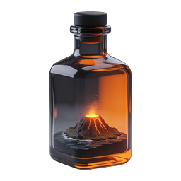Volcano in a Bottle Icon | Realistic 3D Lava Diorama
