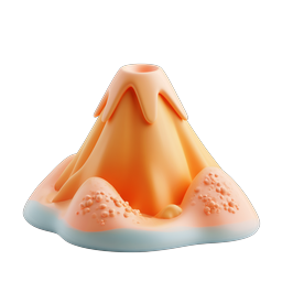 Volcano Clay 3D Icon | Nature Mountain Eruption Design