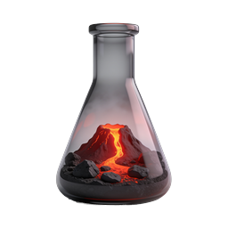 Volcano Erlenmeyer Flask Science Icon | 3D Lava Lab