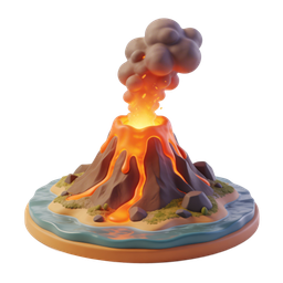 Vibrant Volcano Icon for Nature and Education