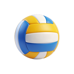 Colorful Volleyball Ball Icon - 3D Sports Equipment
