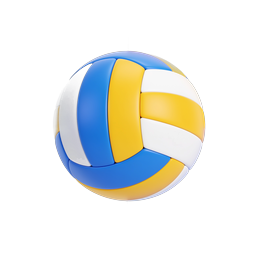 3D Volleyball Sports Icon - Glossy Clay Style Design