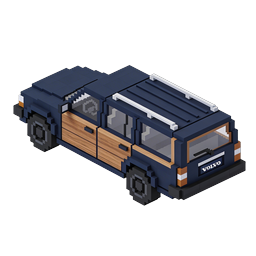 Vintage Volvo Station Wagon Voxel-Icon