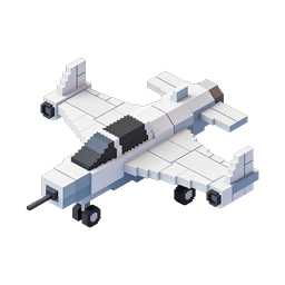 Voxel Aircraft Plane Icon - 3D Pixel Art Design