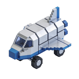 Icono de avión 3D Voxel - Ilustración de avión en Pixel Art