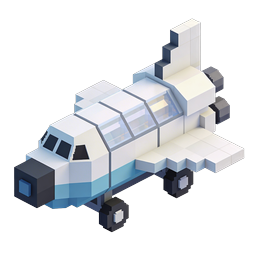 Voxel Airplane Isometric 3D Icon for Games & Apps