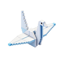 Voxel 3D Airplane Icon - Isometric Block Design