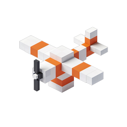 Ícone de Avião Voxel Isométrico - Design de Aeronave 3D em Blocos