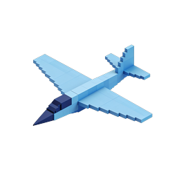 Icône d'avion Voxel - Graphisme aéronautique de style bloc 3D