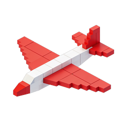 Icona aereo Voxel - Aeroplano 3D in stile block