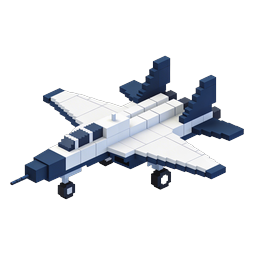 Icono de avión vóxel - avión de bloques isométrico 3D