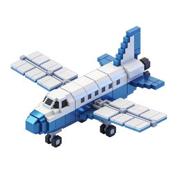 Воксельная иконка самолета — 3D Pixel Art дизайн самолета