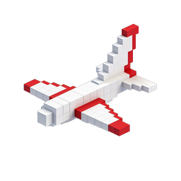 ไอคอนเครื่องบิน Voxel | เครื่องบินบล็อก 3D แบบ Isometric