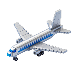 Voxel 3D Airplane Icon for Travel & Aviation Apps