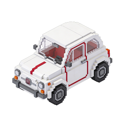 ボクセル救急車 3D ブロックカーアイコン