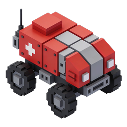 Voxel Ambulance Emergency Medical Vehicle Icon