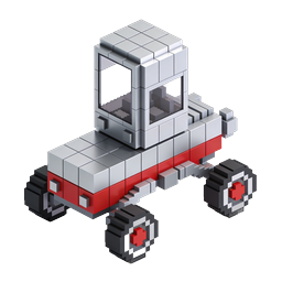 Voxel 3D Ambulance Icon - Isometric Medical Vehicle