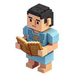 Voxel アンデス女性アイコン - アイソメトリック・ピクセルアートキャラクター