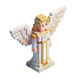 Icône 3D d'ange voxel - Design pixel art isométrique