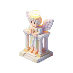 Voxel Angel Character Icon - Isometric 3D Block Art