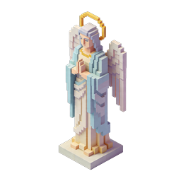 Voxel Angel Prayer 3D Isometric Icon