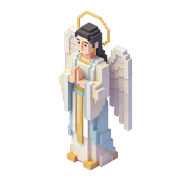 Voxel Angel Praying 3D Pixel Art Icon