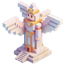 Voxel 天使像 3D アイコン - アイソメトリック ゲームアセット