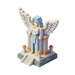 Voxel Angel Statue 3D Isometric Icon