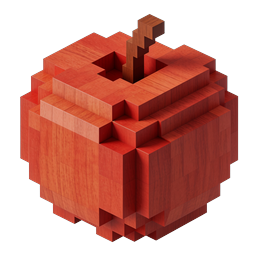 ボクセルりんごアイコン | 3Dブロックスタイル フルーツデザイン
