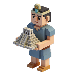 ピラミッドとボクセル考古学者 | 3Dブロックエクスプローラーアイコン
