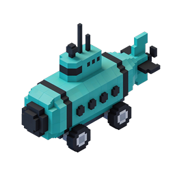 Voxel Armored Vehicle 3D Icon - Isometric Military Transport