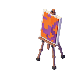 Cavalete Voxel Art - Ícone criativo isométrico