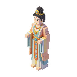 Voxel Asian Deity Goddess 3D Character Icon